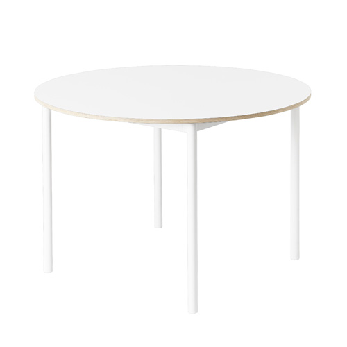 Base Table Round White Laminate/Plywood/White 110cm