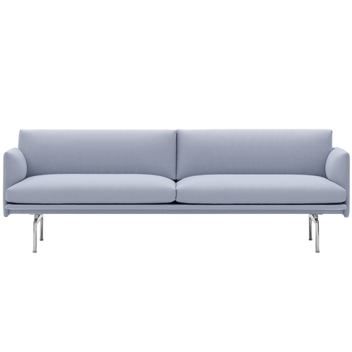 MUUTO DESIGN WEEK 15% OFF Outline Sofa 3-Seater  Polished Aluminum Base Vidar 723