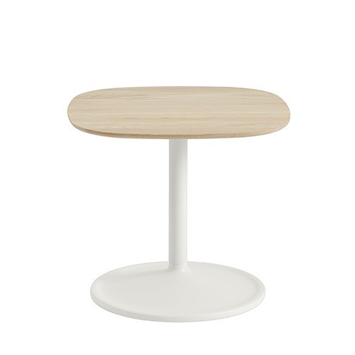 Soft Side Table D45cm Solid Oak/Off-White 2 Sizes