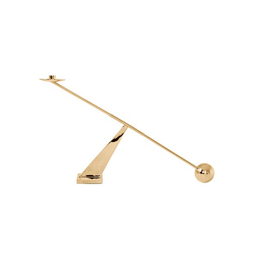 Interconnect Candle Holder  Polished Brass 