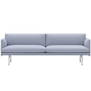 Outline Sofa 3-Seater  Polished Aluminum Base Vidar 723