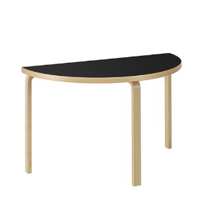 Aalto Table 95 Half-Round Black/Birch 