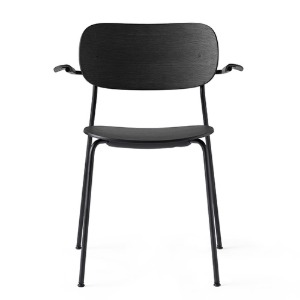 Co Chair With Armrest Black Steel/Black Oak