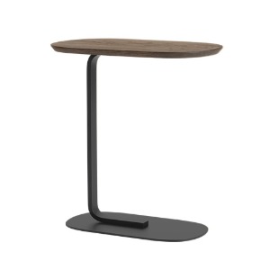 Relate Side Table Solid Smoked Oak/Black 2 Sizes