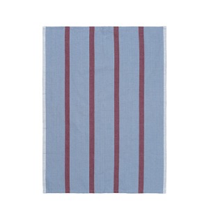 Hale Tea Towel Faded Blue/Burgundy  
