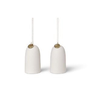 Bell Ceramic Ornament Set of 2 Off-White