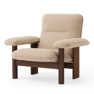 [구매시 Brasilia Ottoman 무료증정 10/1-10/31]Brasilia Lounge Chair Bouclé 02/Dark Stained Oak  현 재고