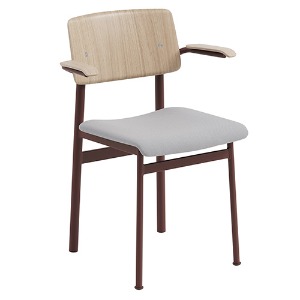 Loft Chair W. Armrest Steelcut 140/Oak/Deep Red 