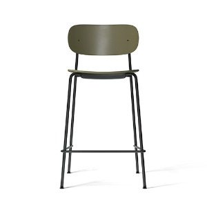 Co Counter Chair Black Steel/Olive Plastic 30%