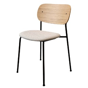 Co Dining Chair Upholstered Seat Black Steel/Natural Oak/Hallingdal 0110 (현재고)