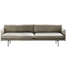 MUUTO DESIGN WEEK 15% OFF Outline Sofa 3-Seater  Refine Leather Stone/Black Base
