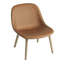 Fiber Lounge Chair Wood Base  Cognac Refine Leather/oak