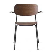Co Chair With Armrest Black Steel/Dark Stained Oak