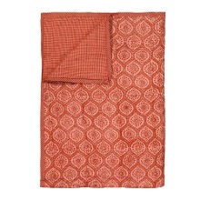 Reversible Quilted Bed Cover Red Kalam 150x220cm