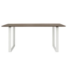 70/70 Table  Solid Smoked Oak/White