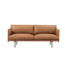 Outline Sofa 2-Seater  Refine Leather Cognac/Black Base