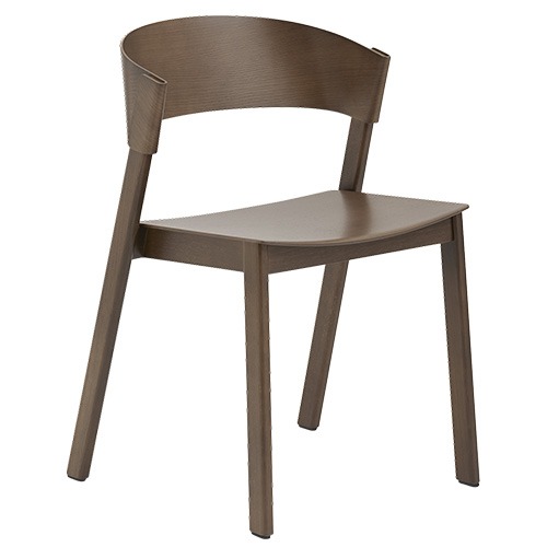 Cover Side Chair Wooden Seat Stained Dark Brown 
