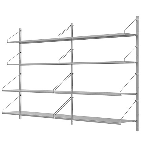 Shelf Library Stainless Steel  H1084 Double Section