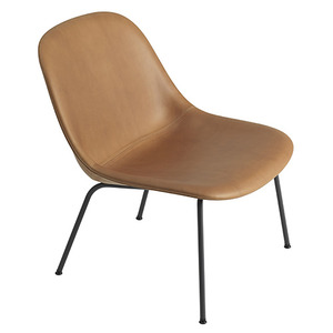 Fiber Lounge Chair Tube Base Cognac Refine Leather/Black