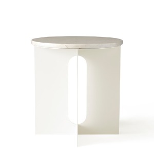 Androgyne Side Table Ivory Steel/Crystal Rose Marble