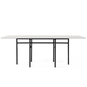 Snaregade Dining Table Rectangular 95x200cm Black Steel Base/Mushroom Linoleum