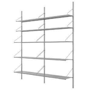 Shelf Library Stainless Steel H1852 Double Section