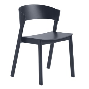Cover Side Chair Wooden Seat Midnight Blue