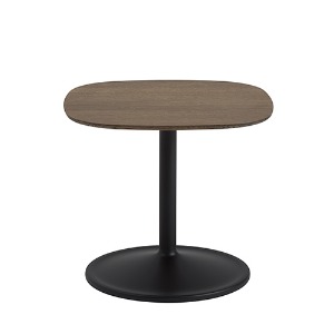 Soft Side Table D45cm Solid Smoked Oak/Black 2 Sizes