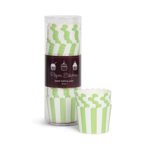 Baking Cup Green Apple Stripes