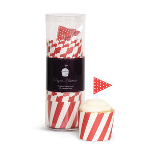 Baking Cup Toppers Red Candy Stripes