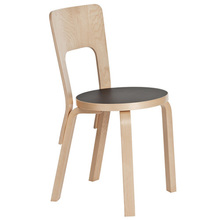 Chair 66  Black Linoleum/Birch 