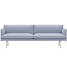 Outline Sofa 3-Seater  Polished Aluminum Base Vidar 723