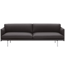 Outline Sofa 3-Seater Easy Leather Root/Polished Aluminum Base